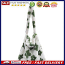 Women Plush Flower Pattern Shoulder Bag Female Winter Warm Fabric Shopping Bags