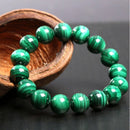Green Round Malachite Stone Beaded Bracelet Men Women Fashion Party Jewelry
