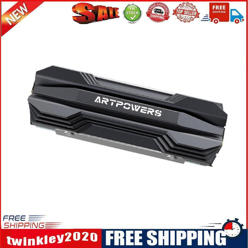 SSD Heatsink Cooler Aluminum M.2 2280 NVME Solid State Disk Radiator (Gray)
