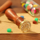 Retro Plant Pattern Wood Handle Wax Seal Stamp Post Decor Craft (Wax Seal-4
