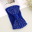 Turban  Winter Head Wrap Rhinestone Knit Headband  Bead Crochet Hair Band
