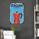 Retro Italian Coffee Metal Plate Painting for Bar Pub Tin Plaques Wall Sign