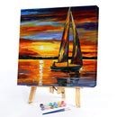 Sunset Sailboat Oil Paint By Numbers Kits Canvas Picture DIY Wall Art Craft
