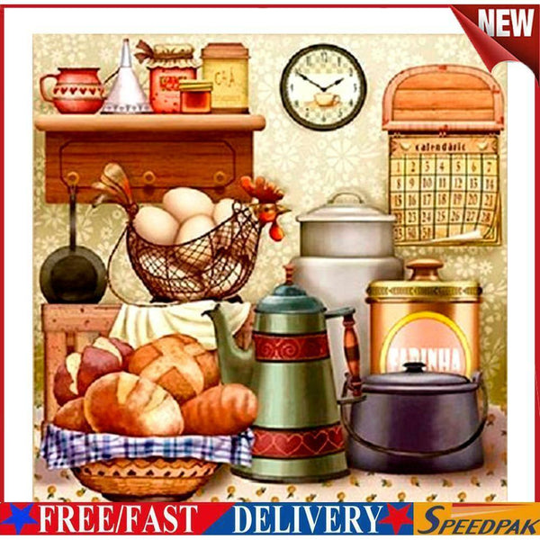 5D DIY Full Drill Diamond Painting Kitchen Cross Stitch Embroidery Mosaic #F