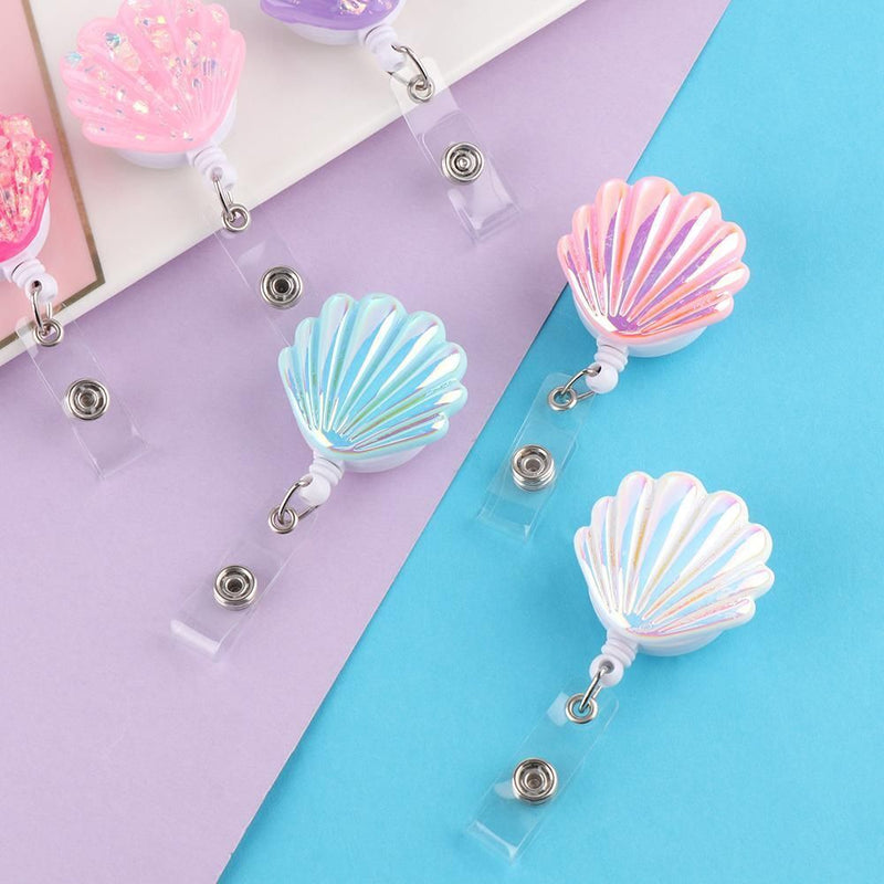 Exhibition Chest Cards Key Ring Lanyards Retractable Shell Shape Badge Holder