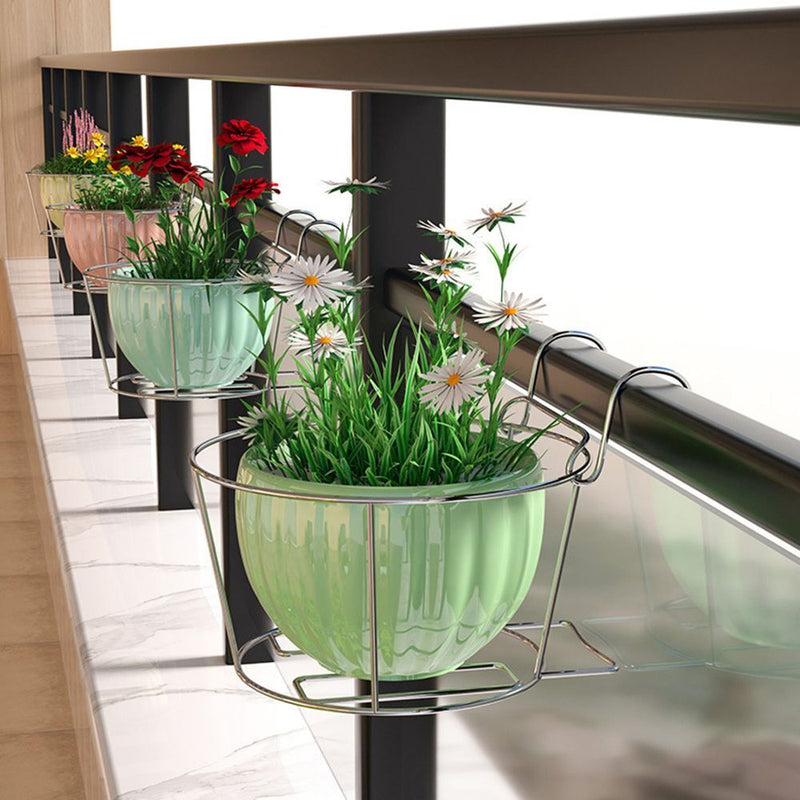 Window Sill Guardrail Balcony Planter Pot Stand Hanging Flower Pot Rack