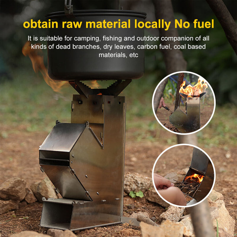 Outdoor Firewood Stove Camping Tent Picnic BBQ Travel Detachable Cooking Stoves