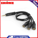 3.5mm 4-Pole Stereo Audio Splitter Cable Plug Male to 3 Way Audio Extension Wire
