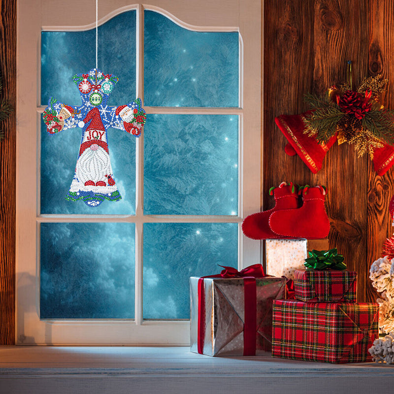 Creative Cross Christmas Home Decoration Pendant Single-Sided Point Drill (4)