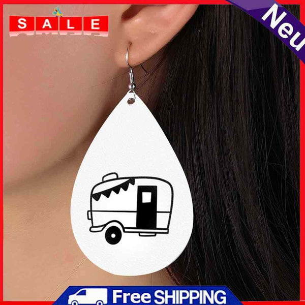 Fashion Enjoy Camp Drop Earrings Casual Leather Ear Dangles Women Jewelry Gifts