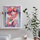 Oil Paint By Numbers Girl Dressed By Flower Coloring Picture L451