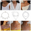 Hip Pop Multi-layer Chain Lock Pendant Necklace Punk Choker Collar Statement