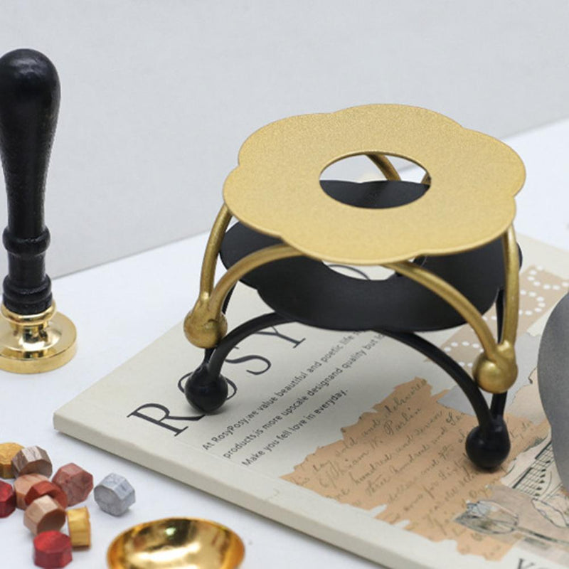 Retro Sealing Wax Furnace Tripod Iron Fire Paint Seal Stamp Stove (Black)