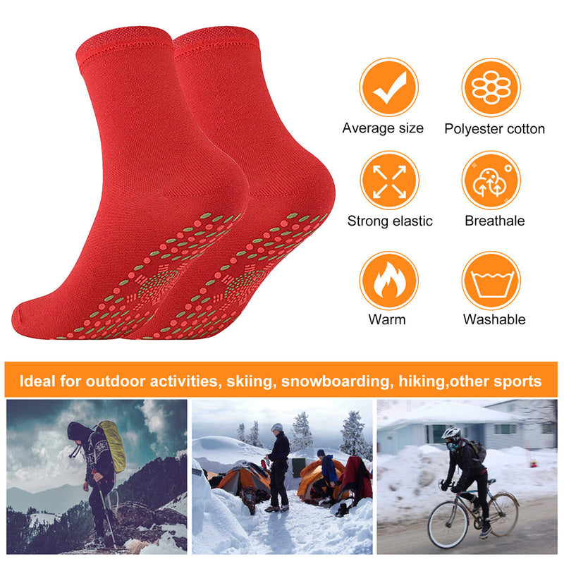 Heating Socks for Skiing Snowboarding Hiking Hockey Wormwood Foot Massage