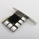 PCI-E 4X 1 to 6 USB 3.0 Port Riser for BTC Mining Miner PCI Express Adapter
