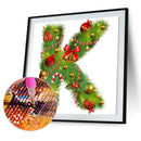 5D DIY Diamond Painting Christmas Letter K Full Round Drill Mosaic (W1099)
