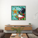 Handpainted DIY Snowman and Stars Oil Paint by Numbers Pictures Craft Gift Kit