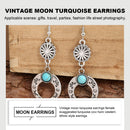 Western Style Crescent Drop Earrings Retro Turquoise Horns Earrings Jewelry