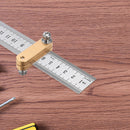 Steel Ruler Positioning Block Woodworking Scribe Drawing Mark Line Gauge Newly