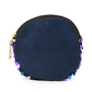Multi Sequins Coin Wallet Women Change Purse Girl Round Clutch Bags (Purple