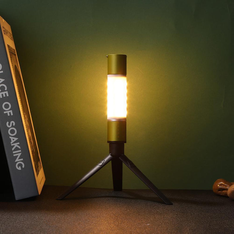 Camping LED Telescopic Flashlight with Tripod Nuts Rechargeable Torch (B)