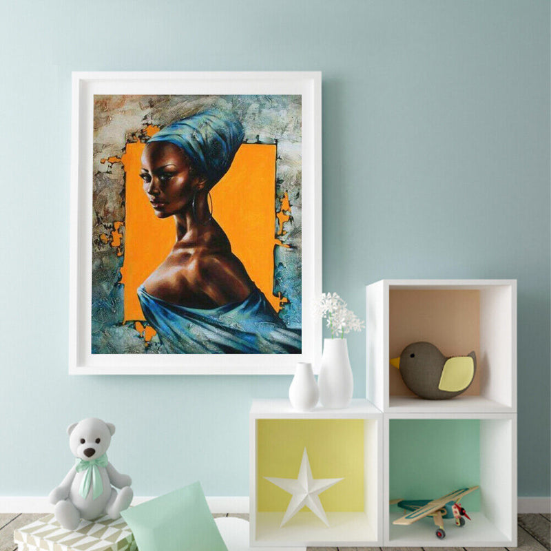 African Girl Oil Paint By Numbers Kit DIY Acrylic Painting on Canvas Crafts