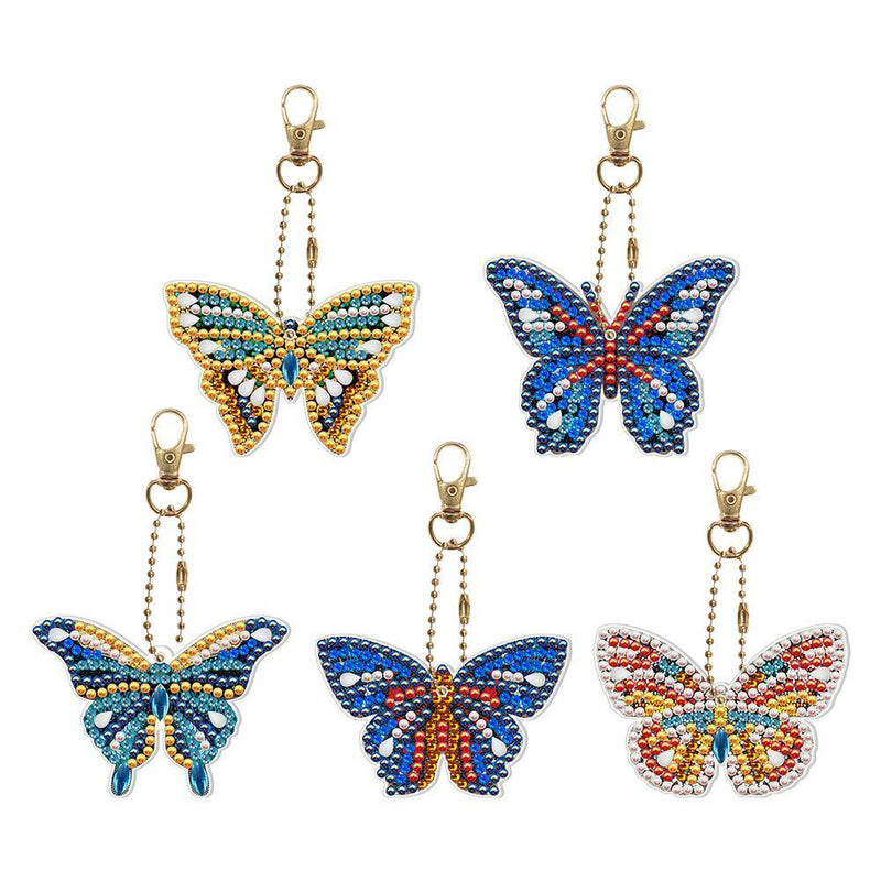 10pcs DIY Acrylic Full Special Drill Diamond Datura Keychain Kits