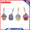 4pcs/set DIY Diamond Painting Keychain Full Drill Rhinestone Cake Shape Pendant