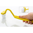 S Type Portable Toilet Brush Cleaning Scrubber Curved Handle Cleaning Brush