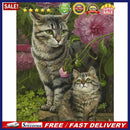 Handmade Cat in Flowers 5D DIY Full Round Drill Drawing Kit Art Diamond Paint