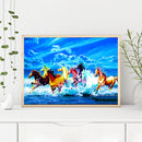 DIY Horse Animal Oil Paint By Numbers Frameless Hand Painted Artwork Wall Dec