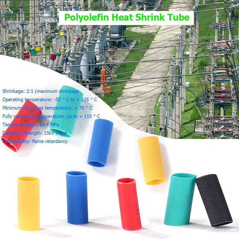 500pcs Polyolefin Heat Shrink Tube Insulated Shrinkable Wrap Cable Sleeve Newly