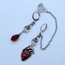 Spooky Chain Ear Clip Asymmetrical Cuff Earrings Jewelry Gift The Beating Heart