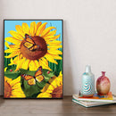 Sunflower Butterfly 5D DIY Full Round Drill Drawing Kit Diamond Painting Craft