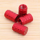 4pcs Aluminum Alloy Car Tire Wheel Tyre Caps Valve Stem Dust Covers (Red) Newly