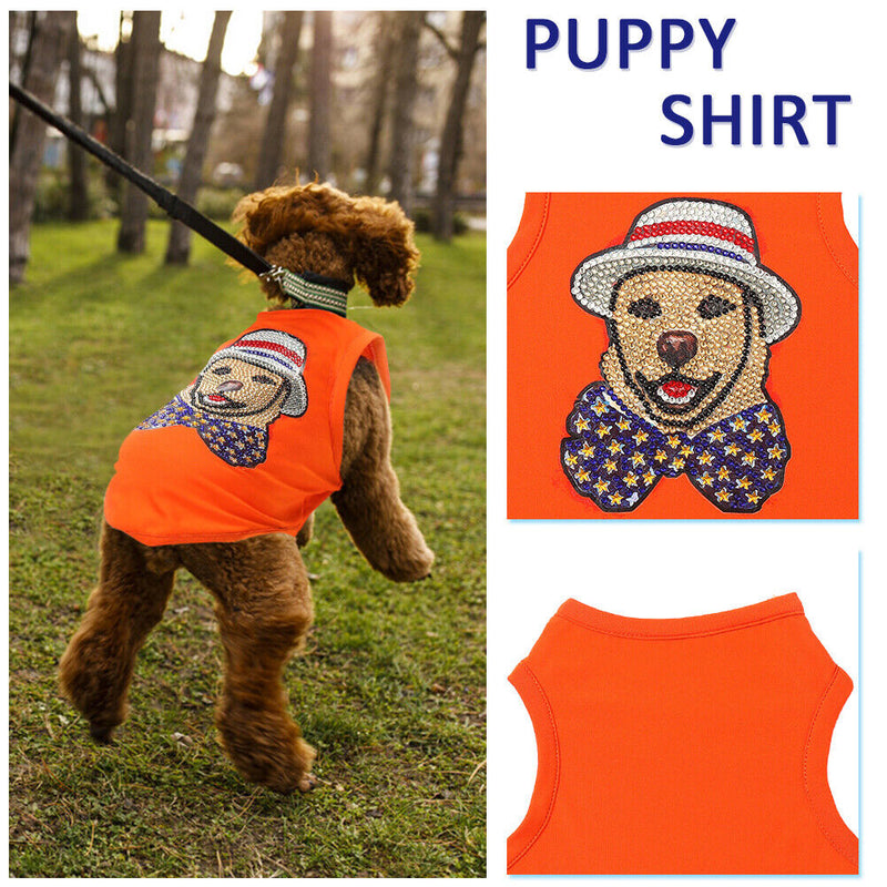 DIY Applique Diamond Vest Breathable Clothing Thin Puppy Clothes Pet Supplies