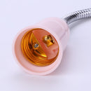 E27 LED Light Bulb Holder Universal Flexible Extension Lamp Socket (Pink)