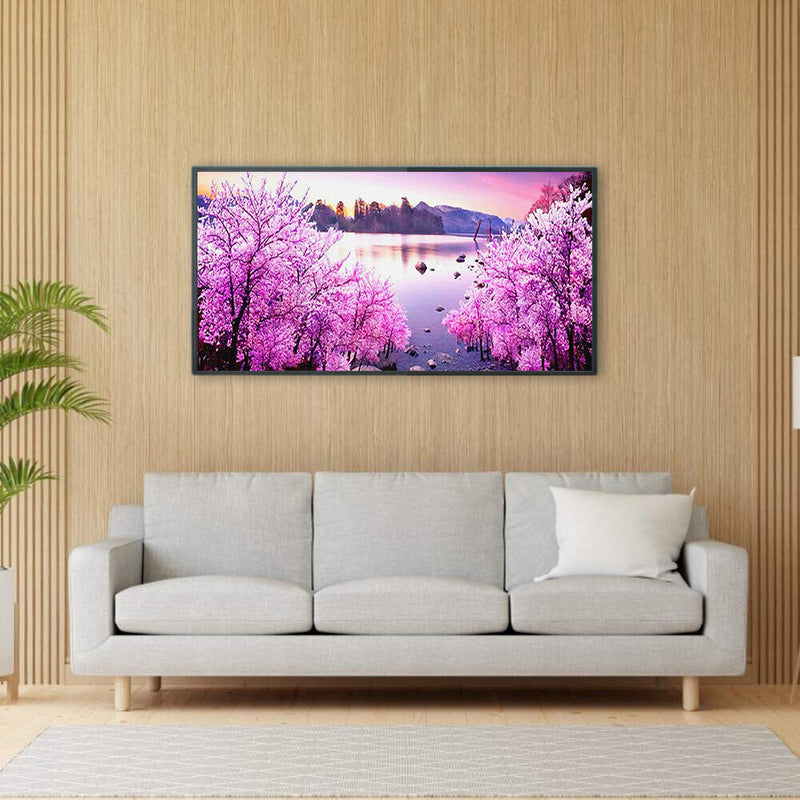 Frameless Oil Paint By Numbers DIY Sea Flower Forest Picture Craft Kit for Ho