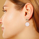 Round Metal Dangle Earrings Korean Geometric Heart Pendant Women Eardrop Jewe