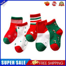 5pair Winter Children Kid Cotton Short Socks Cute Christmas Sock (9-12T)