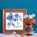 Ink Blue Rose Oil Paint By Numbers Kit DIY Acrylic Painting on Canvas Frame