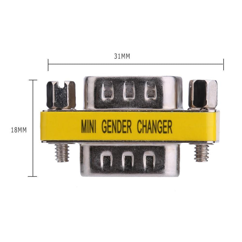 Asiprop 2pcs DB9 Male to Male Adapter Gender Changer Serial RS232