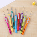 8pcs Soft Plastic Handle Knitting Needles Set Aluminum Crochet Hooks DIY Cr