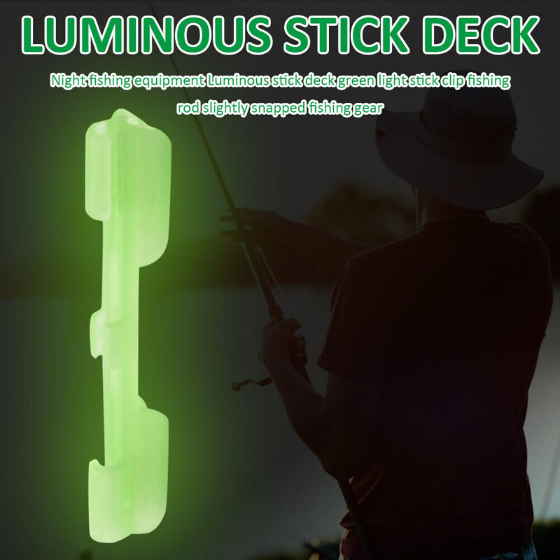 20pcs Night Fishing Rod Tip Light Holder Clip Rods Feeder Fluorescent Glow
