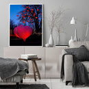 Hand Painted Oil Paint by Numbers DIY Heart Lantern Drawing Wall Decoration Gift