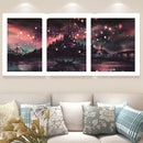 Night Ship 5D DIY Full Drill 3 Pictures Diamond Painting Embroidery Set