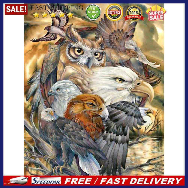 Home Decor Rhinestone Diamond Painting Owl Group Mosaic Drill Point Handicraft