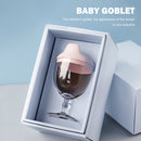 Baby Goblet No Spill Baby Sippy Cup Wine Glass for Baby Kid Party (Pink)