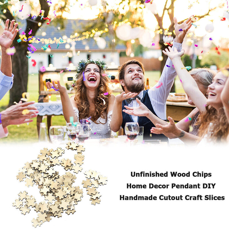 Creative Wood Chips DIY Handmade Cutout Craft Slices for Wedding Home Hang Decor