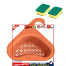 Sink Strainer Colander Drain Basket 1pc Hanging Shelf Rack with 2 Sponges Newly
